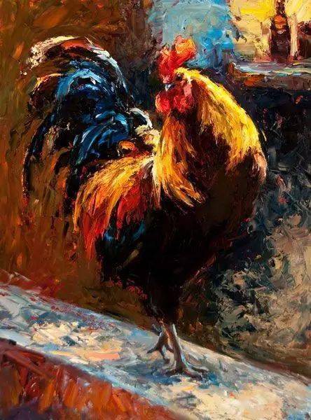 水彩油画国画中的鸡你更喜欢哪一只