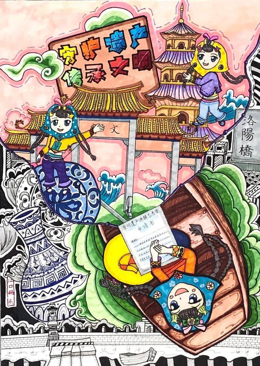 "泉州:宋元中国的世界海洋商贸中心"绘画作品(小学组三等奖)| 连载 ②