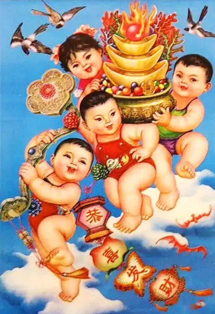年画中的胖娃娃,太可爱了!