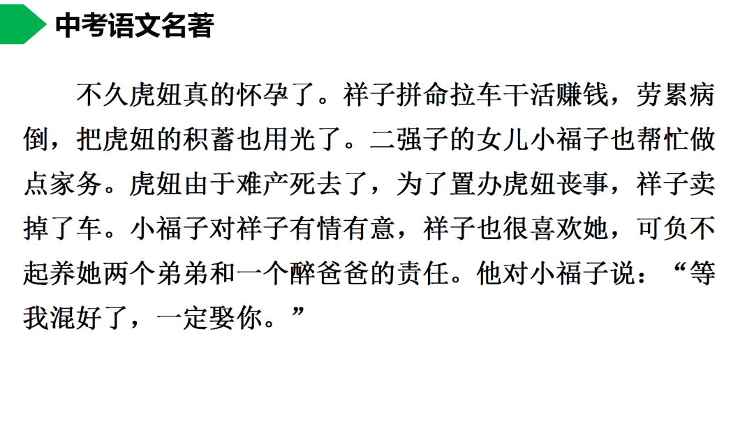 初中语文七下《骆驼祥子》名著导读 思维导图  考点合集,寒假预习必收