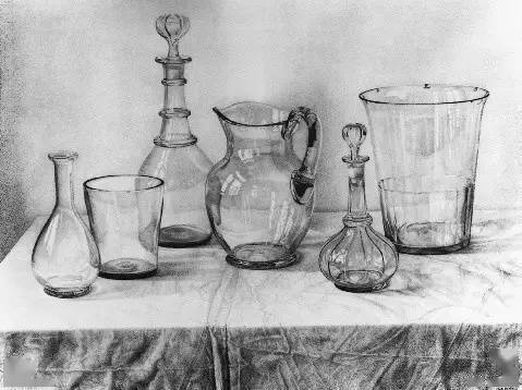 艺考基础篇——各种玻璃瓶质感在水粉和素描中的技法体现!