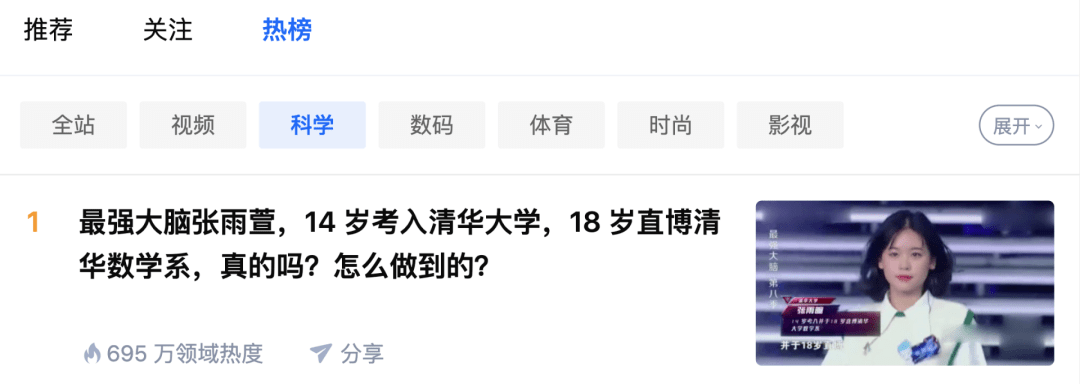 最强大脑张雨暄,14 岁考入清华大学,18 岁直博清华数学系 | 背后吃瓜