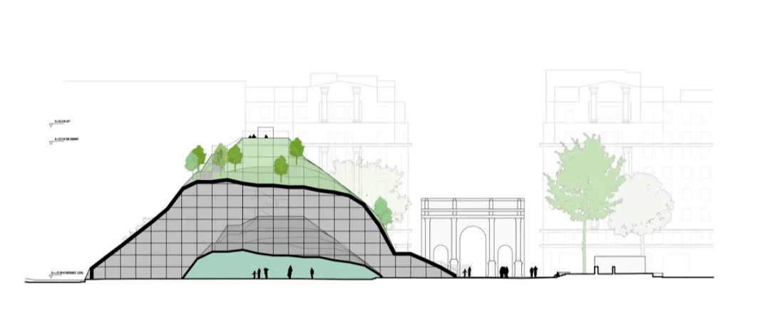 mvrdv为伦敦著名地标海德公园设计设计了一座"山"