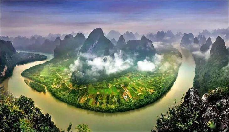 (4月7天配航拍)桂林山水,漓江天下第一湾,遇龙河轻徒步,龙脊梯田行走