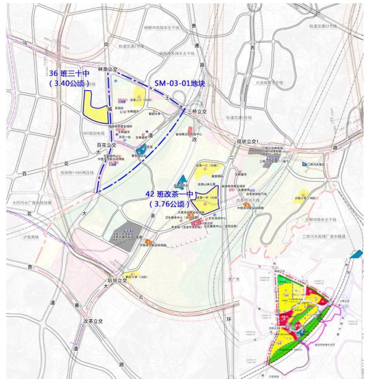 配建两中一小学校,规划1.39万人,三马改茶单元地块规划出炉