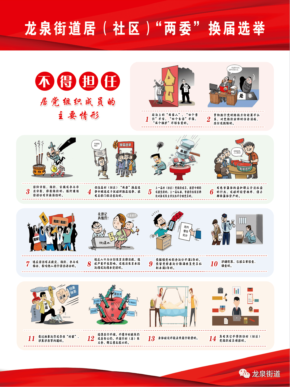 龙泉街道居(社区)"两委"换届选举漫画(二)