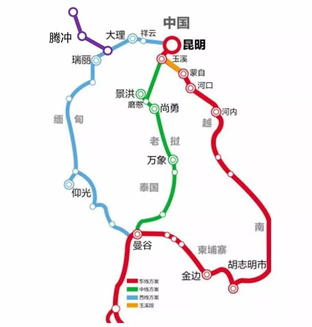 中老铁路北起中国云南省玉溪市,经普洱市,西双版纳,中老边境口岸磨憨