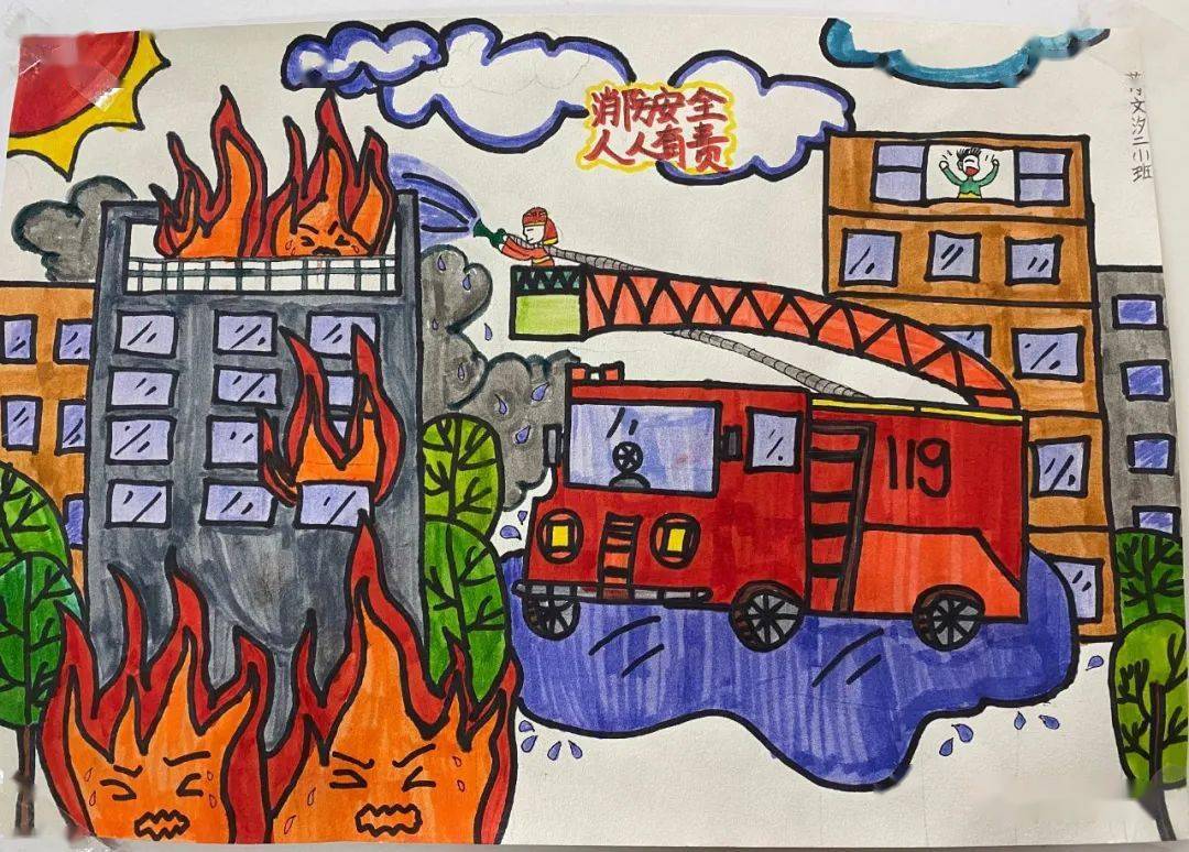 洛阳市第五届消防绘画作文,安全教育示范课火热征集中
