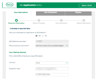 支付后会获得一个wes reference number