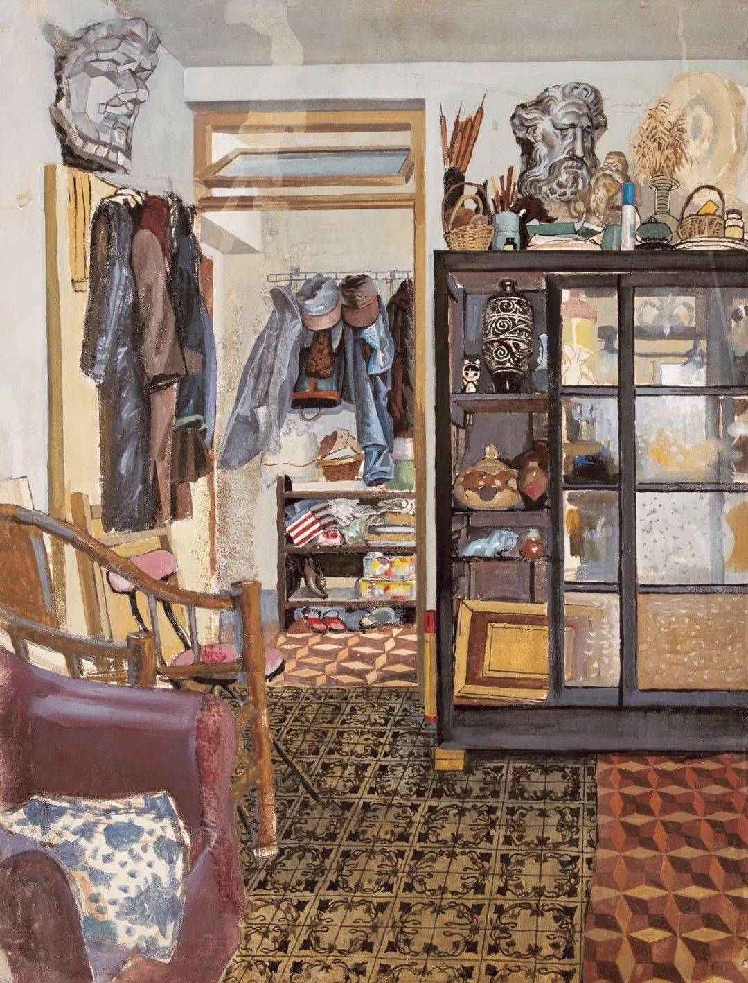 客厅一角(长春旧居) 60cm×45cm 布面水粉画 1998 武铁汉
