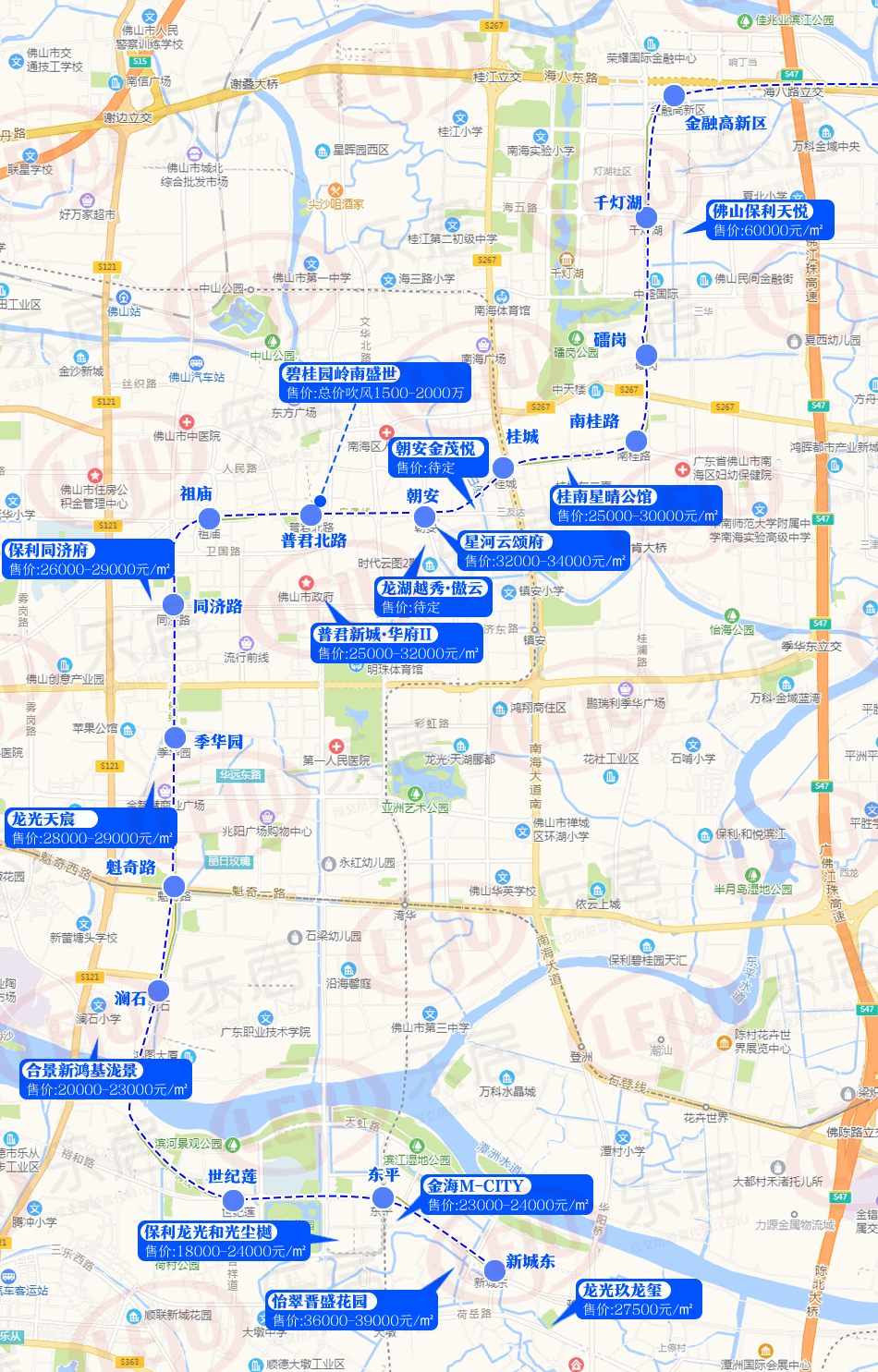 16盘3万 !佛山最新地铁沿线房价地图出炉!买房必看