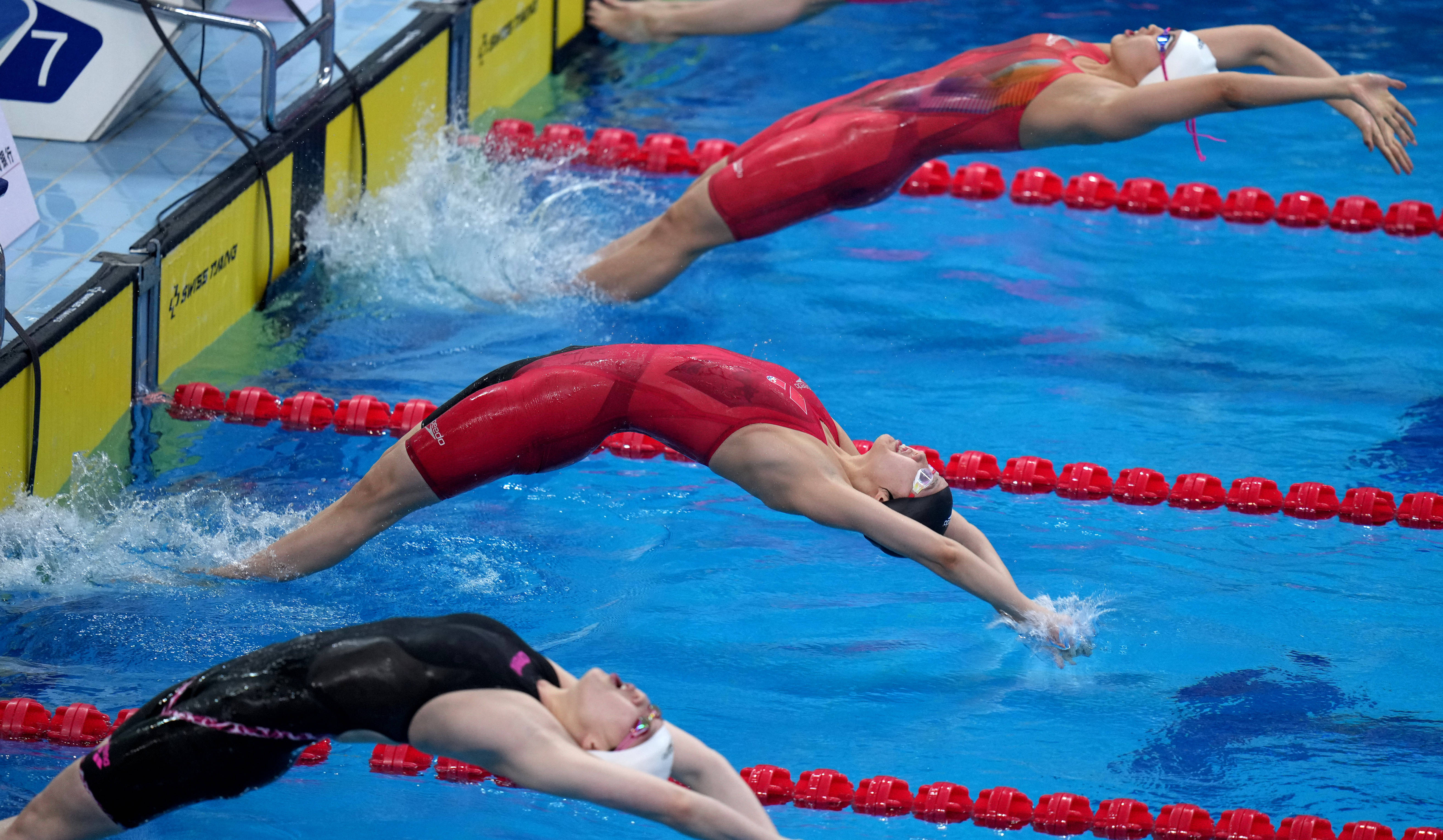 游泳——全国冠军赛:女子4x100米混合泳接力决赛赛况