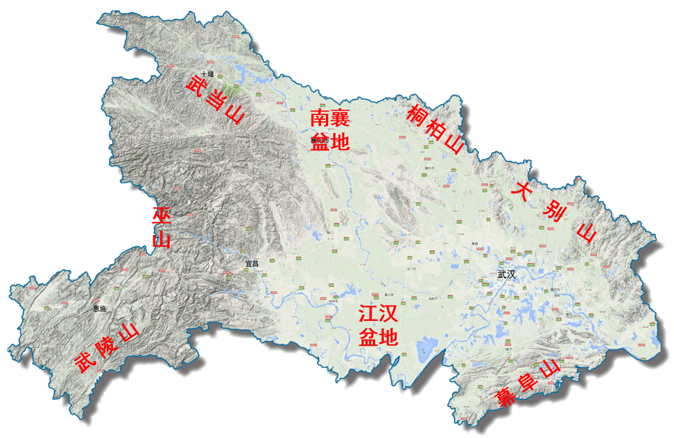 认知了湖北地形地貌 湖北省处于中国地势第二级阶梯向第三级阶梯过渡