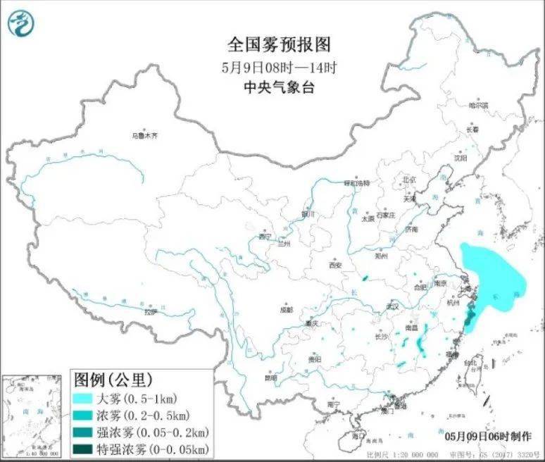 全国天气长江中下游地区将有较强降雨过程东部海区有大雾