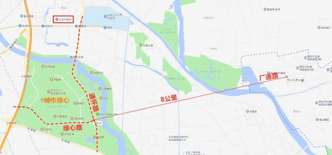 姚家园路东延为城市快速路,由朝阳区姚家园路东延至河北燕郊的神威北