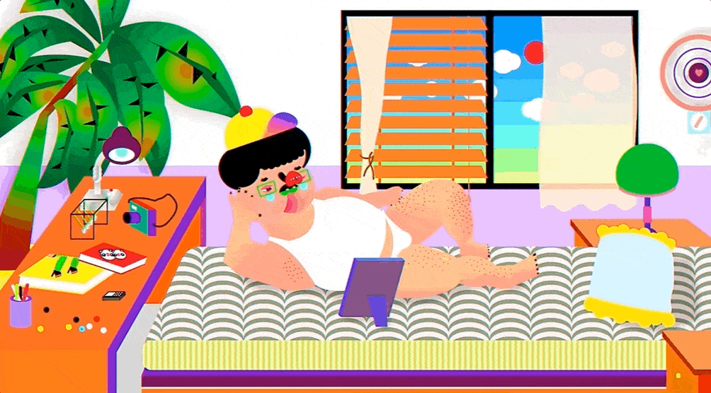 在这两个最能代表当下潮流的网站上,sasha大胆的配色,颗粒质感的画风