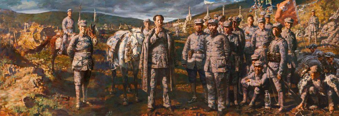 1935年红军进入甘孜地区 油画             