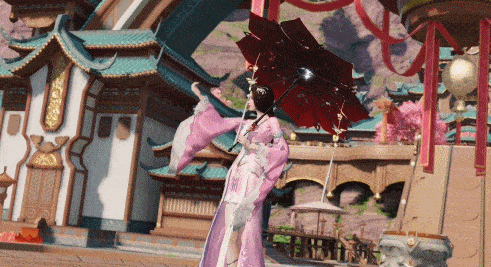 花瓣形状的剪纸作伞面