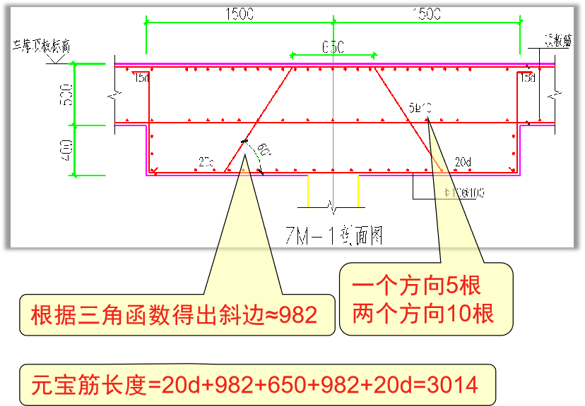 柱帽里还有一个元宝筋,软件出来不了,需要手算,如图13所示.