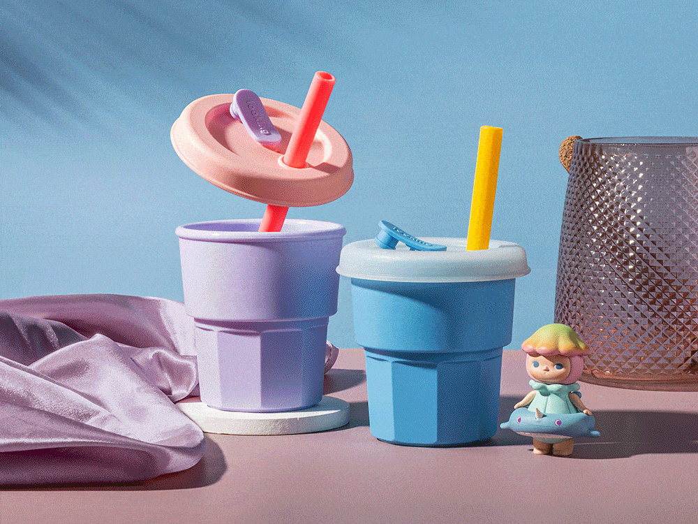 这不,我们专门找来了如山硅胶随身杯,自带吸管随心开盖,美 cry,小孩