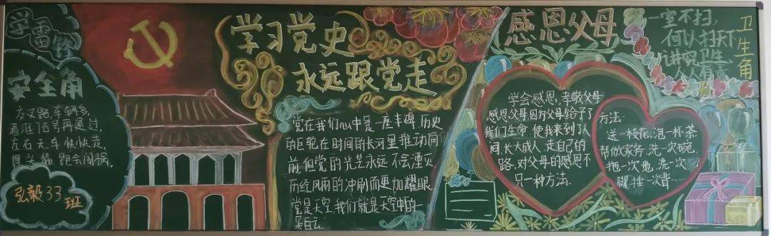5月6日,我校举行"永远跟党走"主题板报评比活动,各班展出了一幅幅