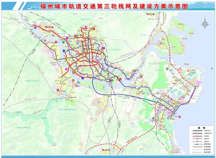 从最新曝光的这份福州地铁第三轮线网方案过程图来看,许多地铁线路的