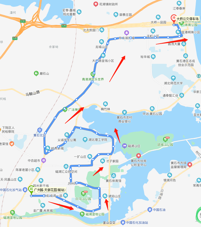 黄石17路公交车路线图,黄石18路公交车路线图 候车点有大变化涉及黄石13条公交线路