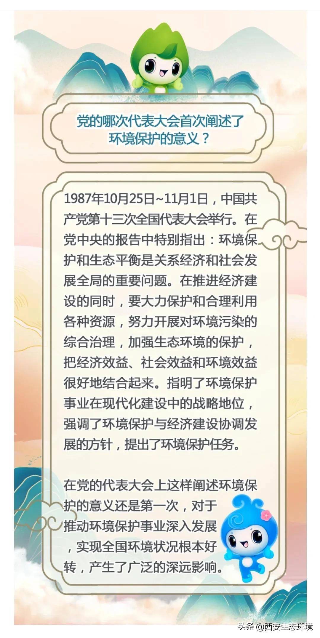 小山小水学党史丨党的哪次代表大会首次阐述了环境保护的意义?