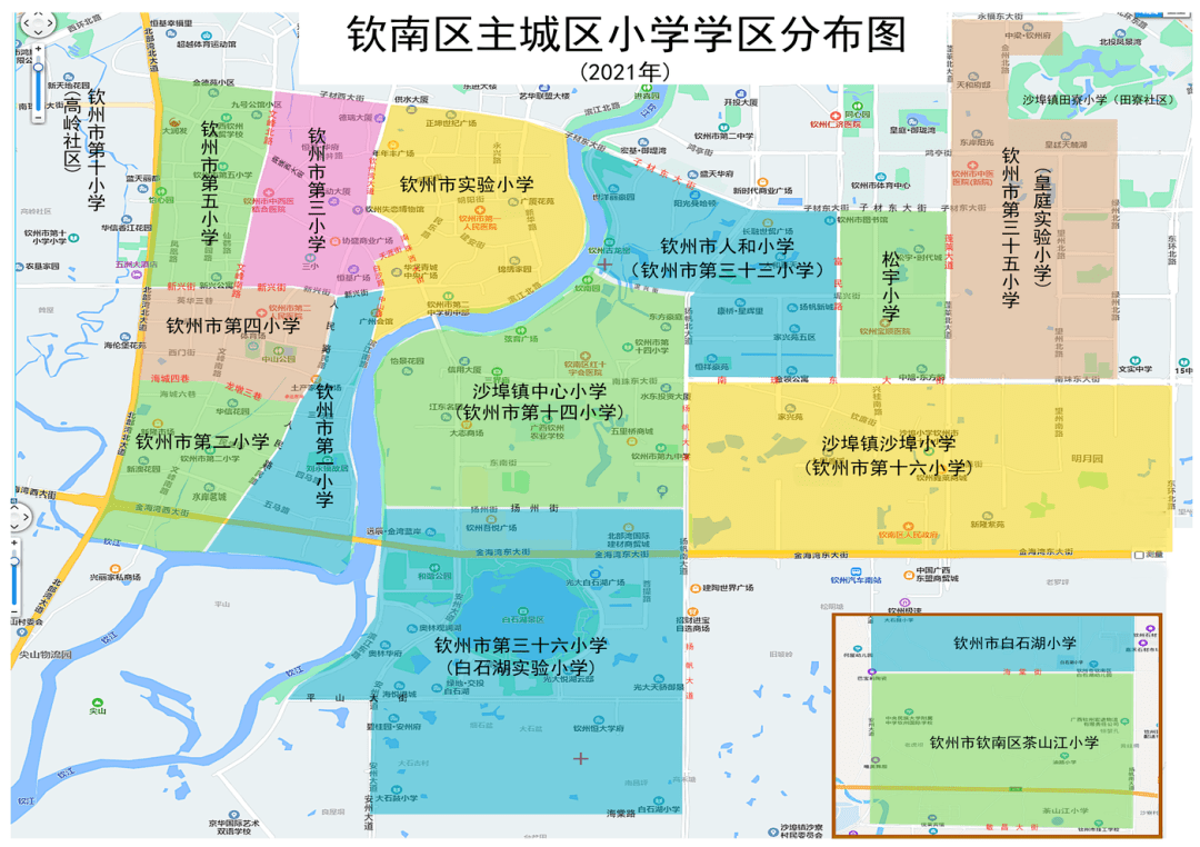 2021年钦南城区小学一年级招生学区划分出炉,7月