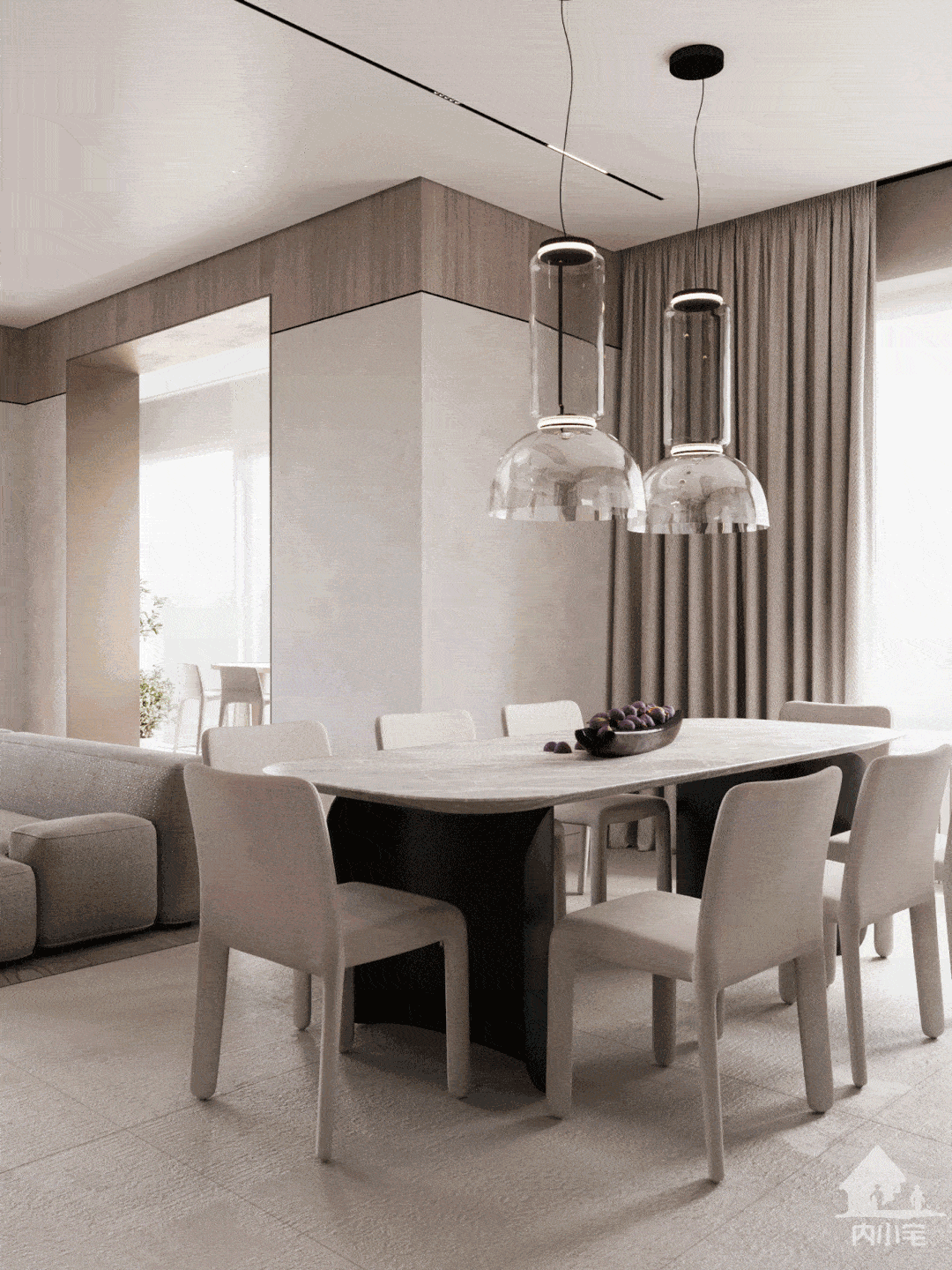 两套变一套,爆改 220㎡ 大平层,三孩家庭必备的四居室设计