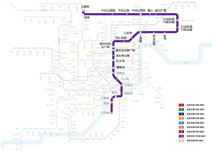 重庆轨道10号线二期预计明年建成通车;中央公园将快速