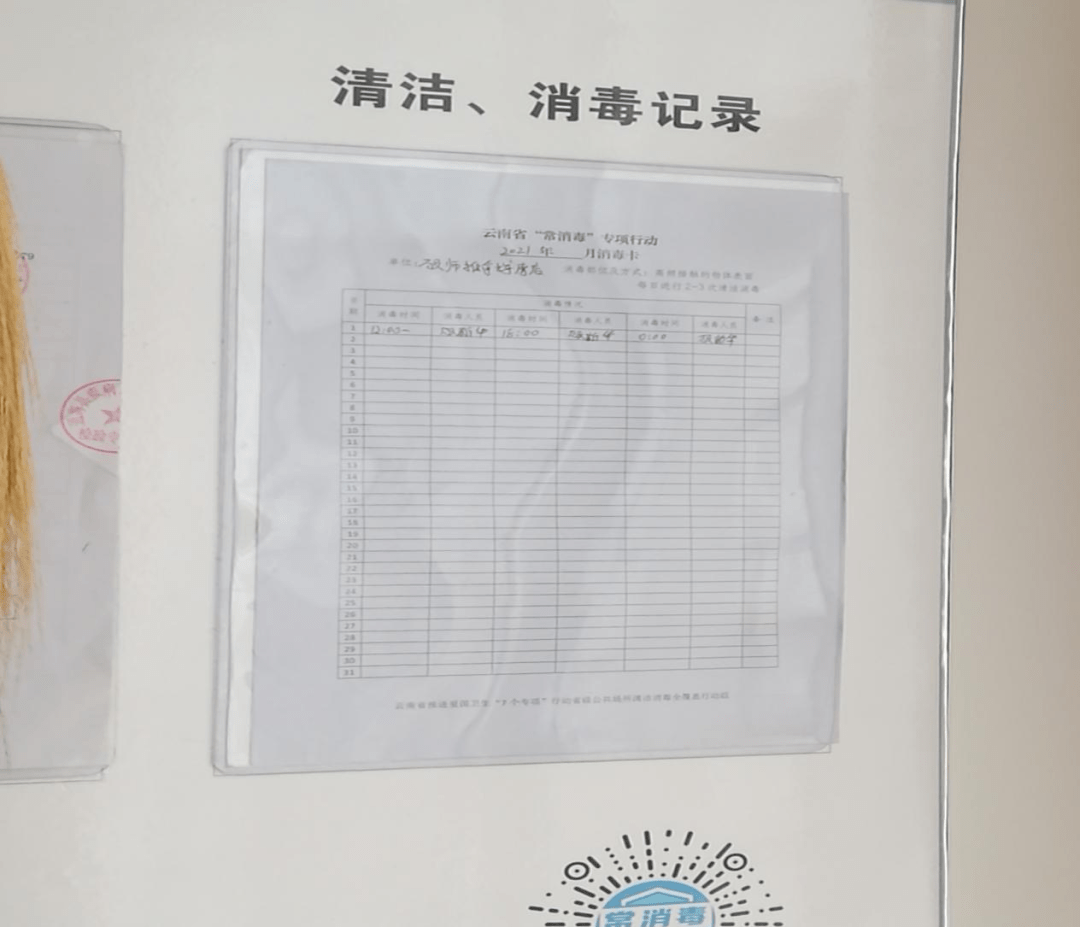 通海县公共场所清洁消毒"红黑榜"第八期_公示