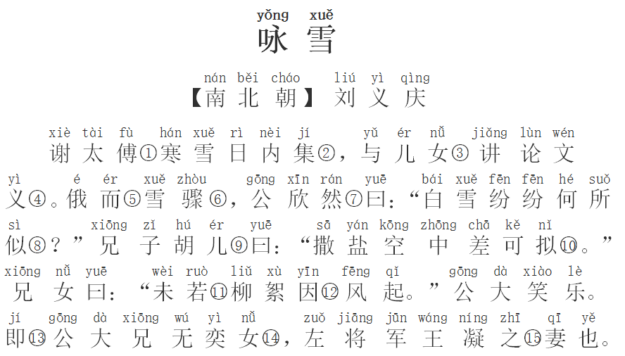 【每日打卡60】小学必背古诗《咏雪》_谢安