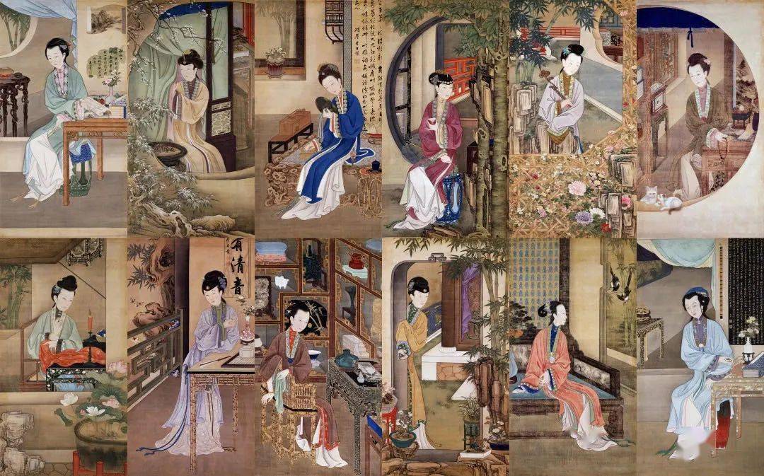 在描绘清宫女眷的绘画作品里,最著名的当属俗称"十二美人图"的绘画.