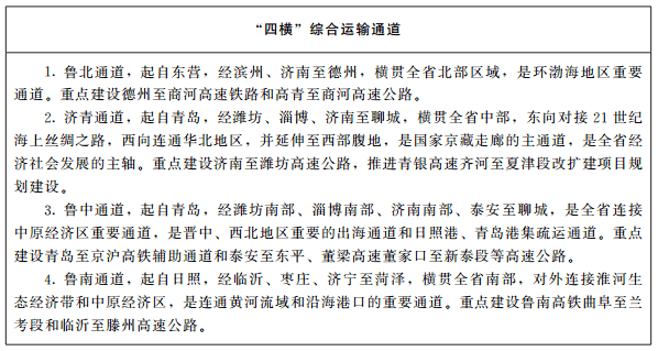 推动形成四横五纵沿黄达海十大通道山东省十四五综合交通运输发展规划