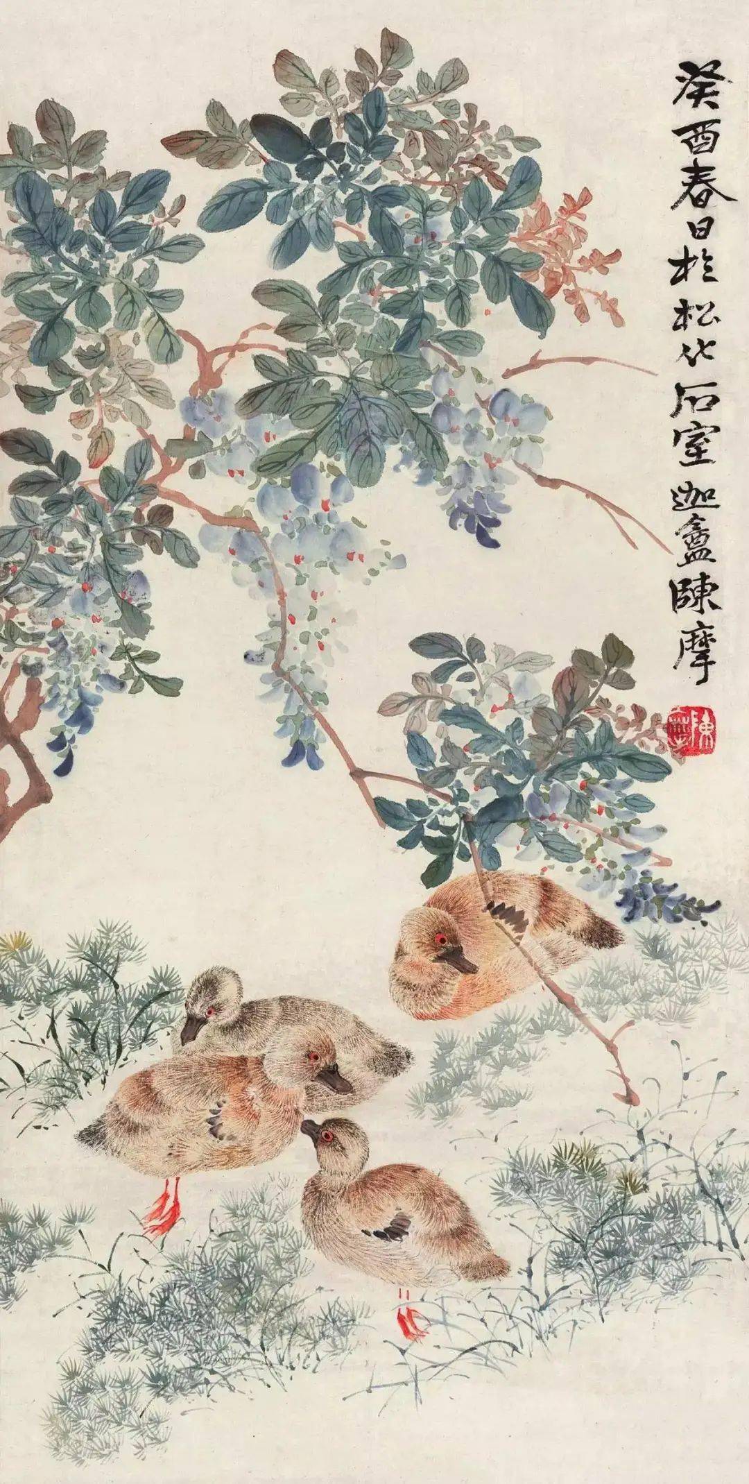 国画名家陈摩的花鸟画作品赏析