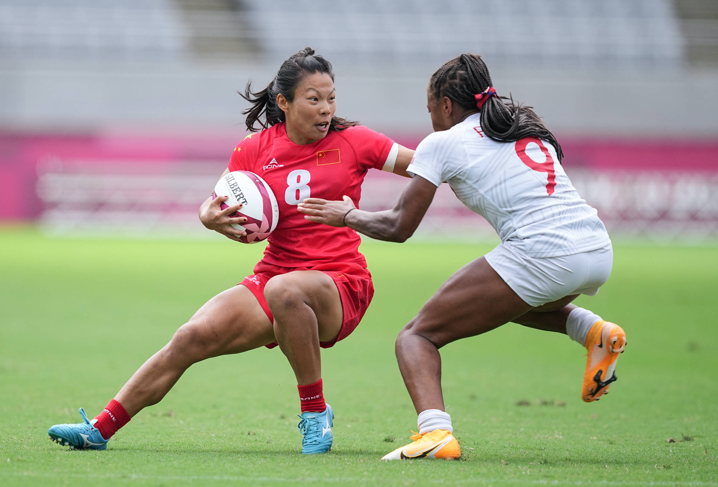 七人制橄榄球——女子五至八名排位赛:中国不敌美国