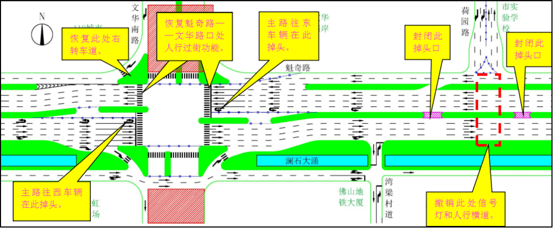 提醒!本周六凌晨起,禅城区魁奇路(文华南路-荷园路)部分交通有调整!