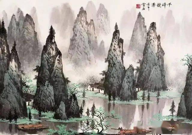 桂林山水甲天下,白派山水甲桂林——白雪石 山水画欣赏