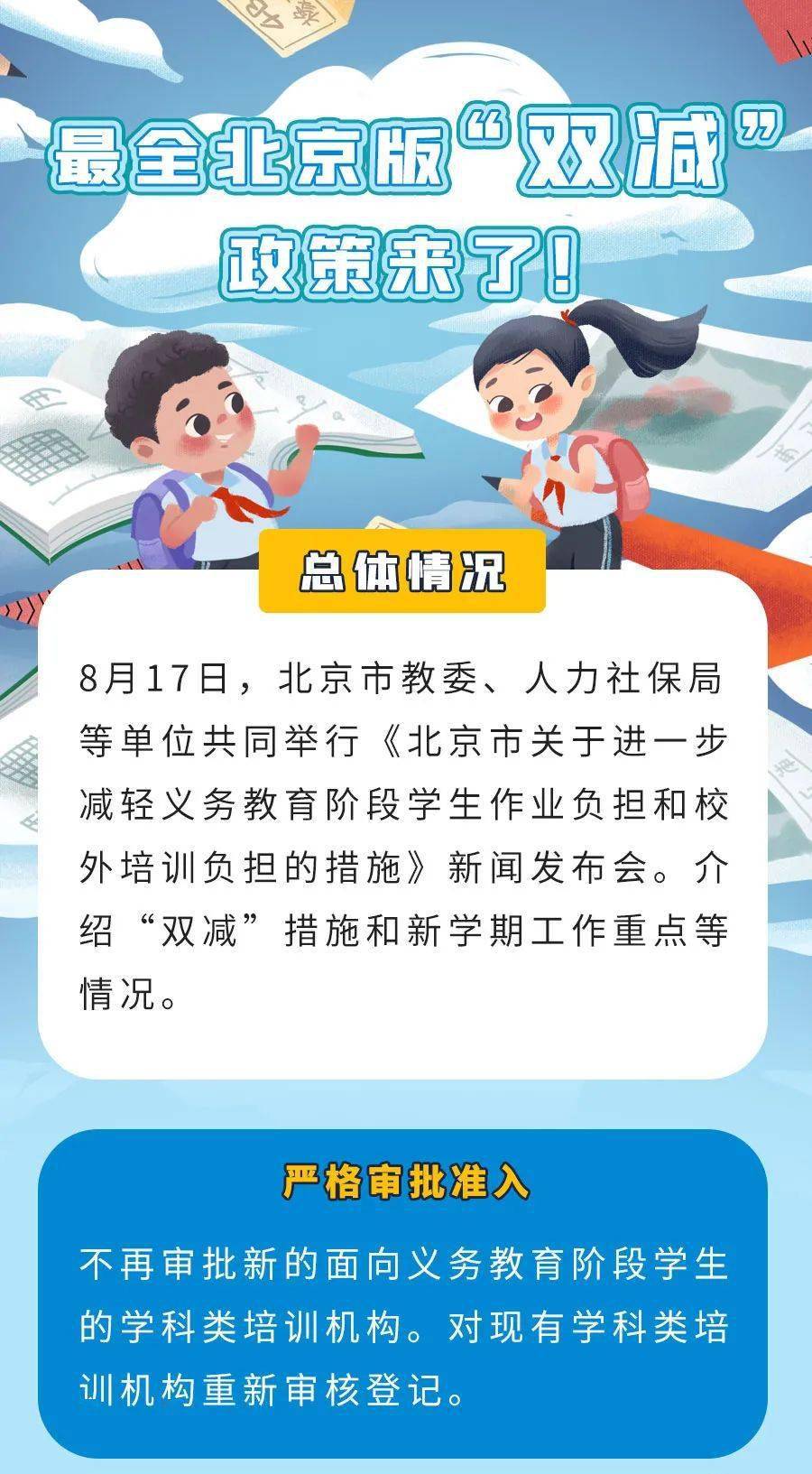 一图看懂北京"双减"方案!小学一年级严禁划分重点班和实验班