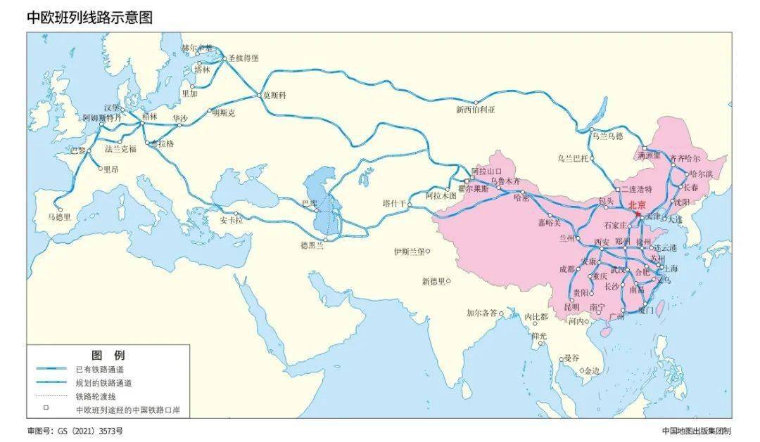 中欧班列通达欧洲23个国家168个城市,成为"一带一路"建设的标志性成果