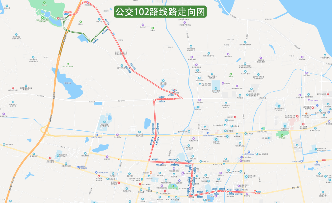 前往城区的102线路与城区2路大部分路线重复,可票价却比2路车贵1倍