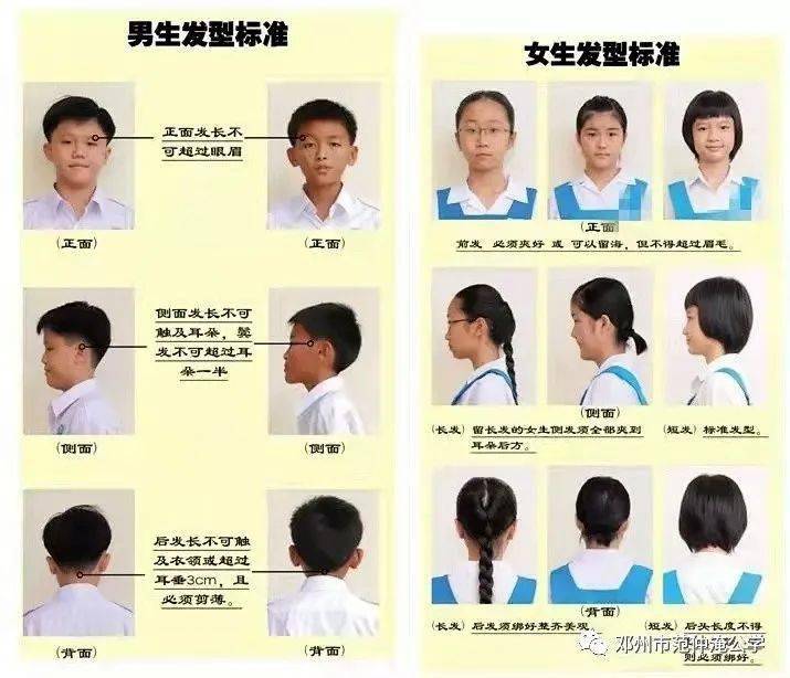 3.学生头发长度标准如图,如有不符合的学校将一律统一进行修剪.