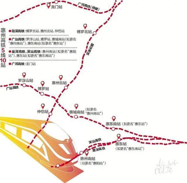 未来拥有5线10站惠州将成高铁大市4个站点要更名