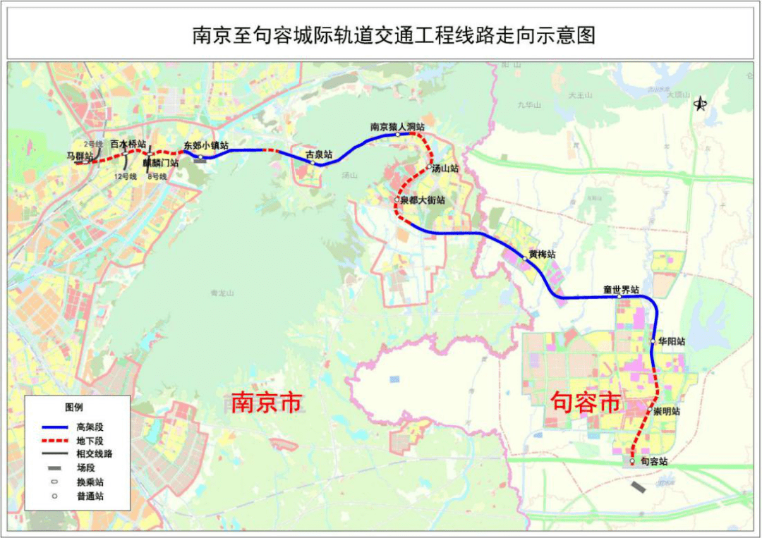 宁句城际轨道交通工程线路走向示意图