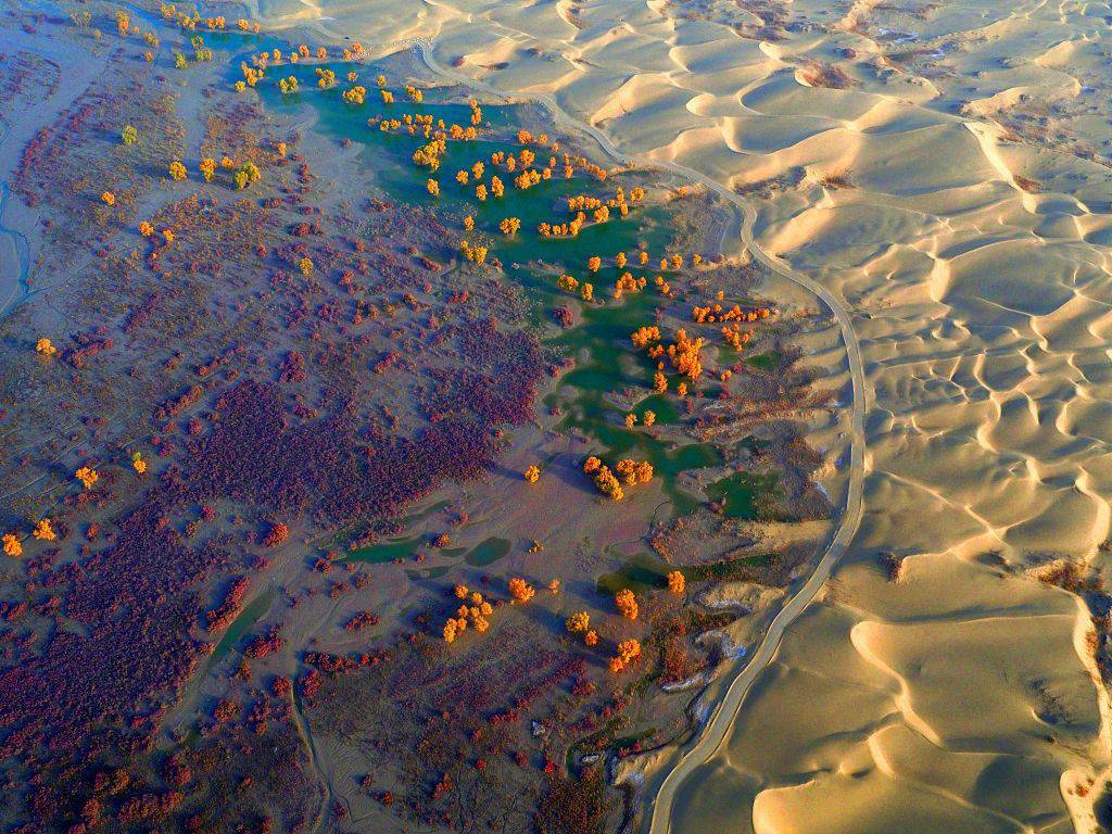 塔里木盆地:"极旱荒漠"中的"极端美景"