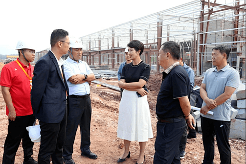 曲靖市副市长杨蔚玲到经开区调研今麦郎项目建设推进情况.