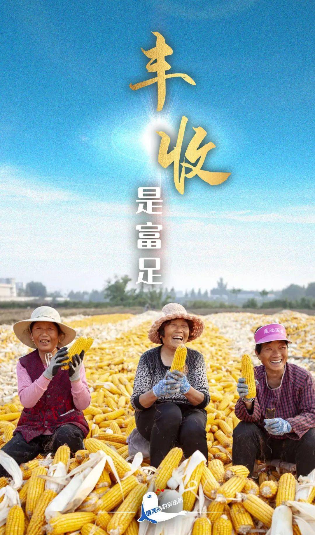 中国农民丰收节海报喜笑颜开迎丰收
