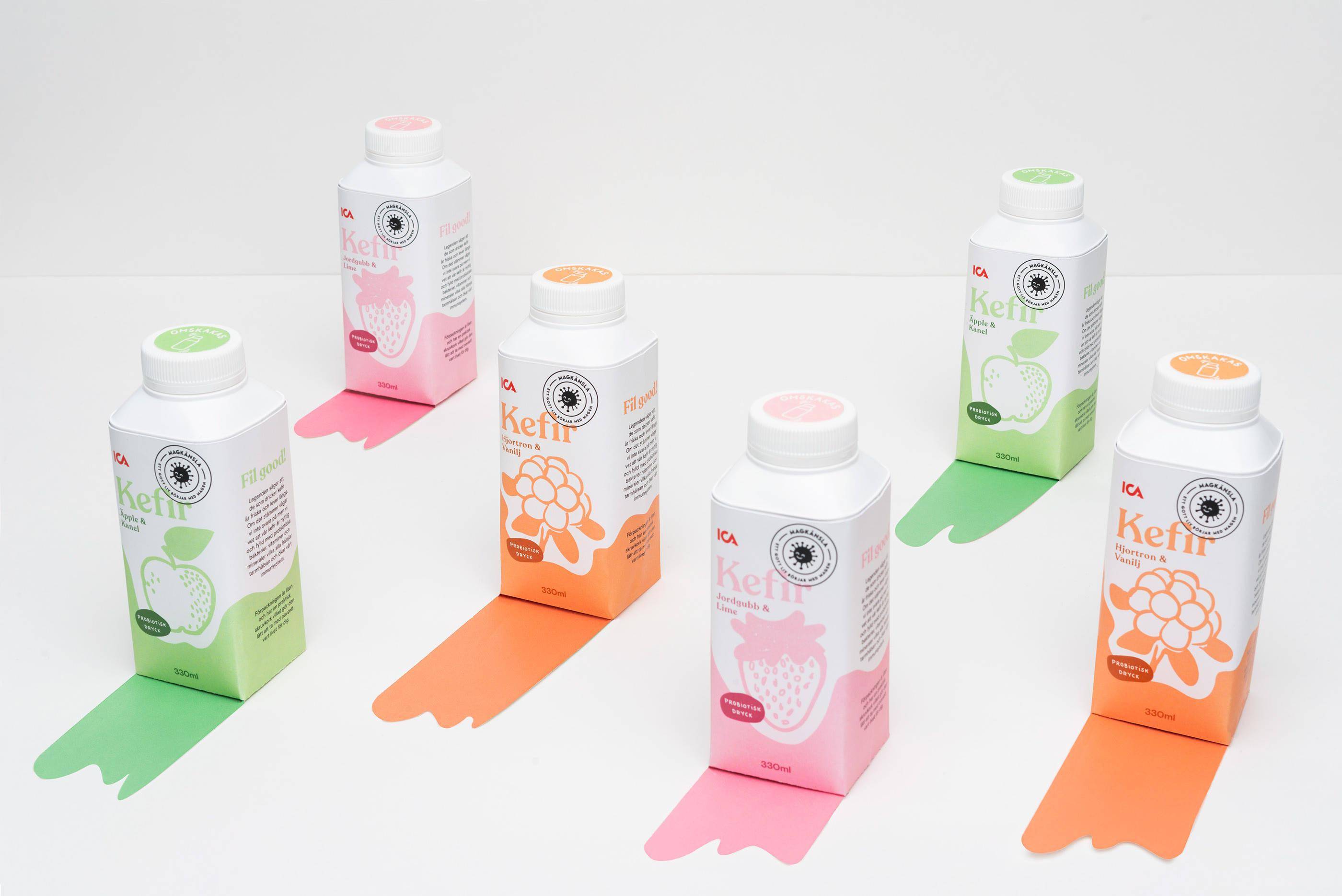 复合口味的酸奶包装创意-水果味上述产品带有自己独有的视觉设计特点