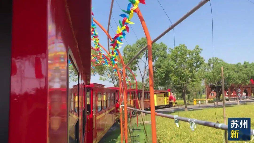 太仓东林村打造了一条"田园新干线,观光小火车可乘坐120人.